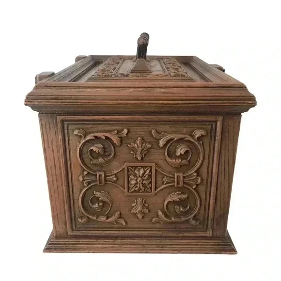 Vintage 1970s Max Klein Sewing Box – Faux Wood Plastic Storage Chest USA Made - Picture 4 of 16